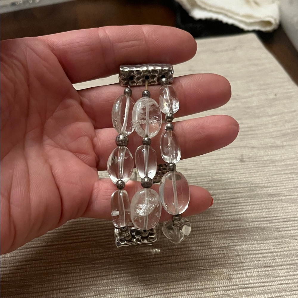 Silpada Silver and Clear Beaded Bracelet